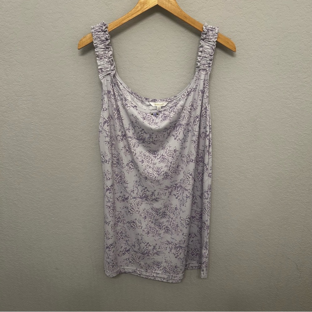 Shabby Chic Lavender Floral Tank Top